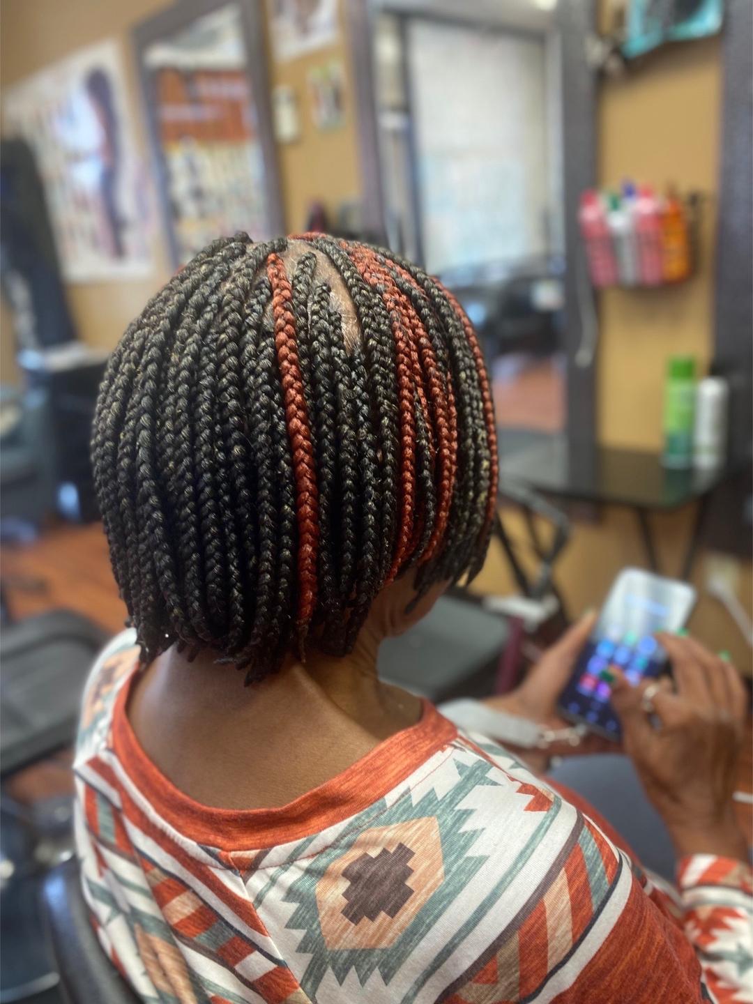Bob box braids style